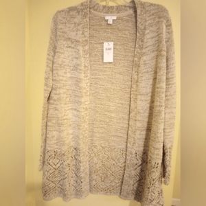 J. Jill Heather Gray Knit Cardigan